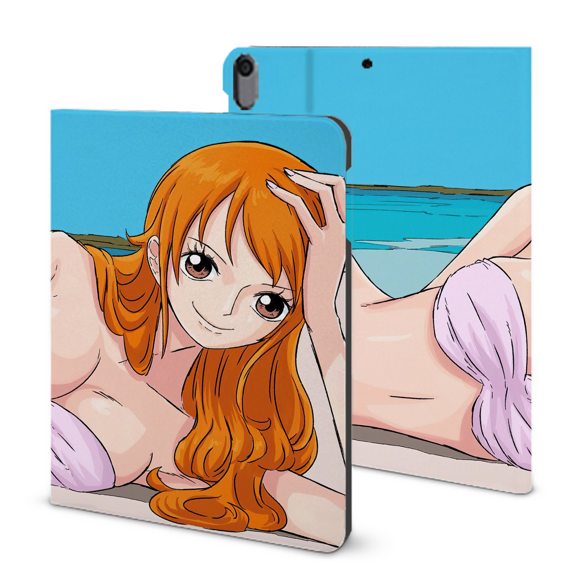 ワンピース ONE PIECE IPad ケース ブック型 PUレザー TPU 耐衝撃 軽量 薄型 ペン収納なし 全面保護 IPad 各モデル対応